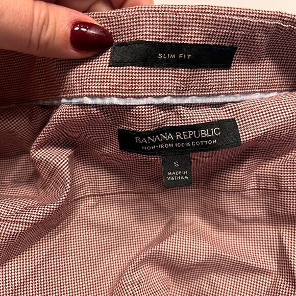 Banana Republic Brown Standard Fit Non-Iron Button-Down Shirt Size Small - Picture 3 of 8